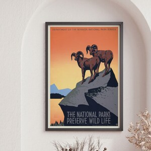 National Park Vintage Travel Poster Print, National Park Travel Print, National Park Wall Art