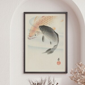 Ohara Koson Poster Print, Two Carp, Fish Poster, Japanese Art Print, Japanese Vintage Poster