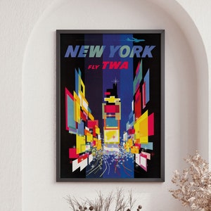 NEW YORK Vintage Travel Poster Print, New York Travel Print, New York Wall Art