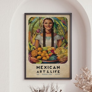 Vintage Mexican Culture Decor, Vintage Wall Art Print, Mexico Travel Poster, High Quality Print