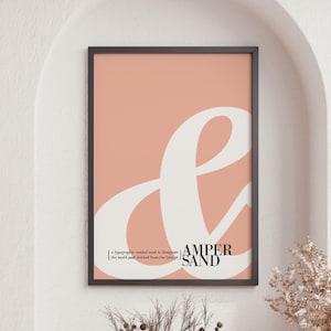 Ampersand Poster Print, Custom Colours, Ampersand Sign, Typography Print, Minimal Wall Decor, Modern Wall Art, Home Decor