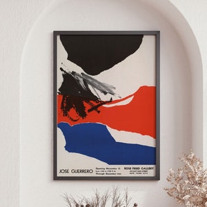 Jose Guerrero Exhibition Poster, Rose Fried Gallery Newyork, Abstract Art Print