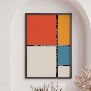 Bauhaus Geometric Poster, Exhibition Poster, Minimalist Wall Art, Retro Home Decor