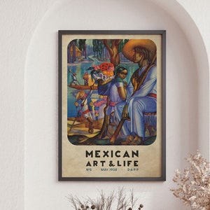 Mexico Art and Life Poster, Mexico Travel Poster, Mexico Wall Art, High Quality Print