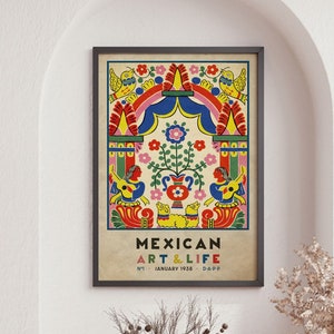Mexican Art Print, Latin American Artesanía, Mexican Naif Art, Colorful Latino Art, Mexico Travel