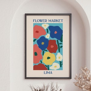Flower Market, Fresh Flowers, Flower Market Lima, Flower Market Print, Wildflower, Flower Market Poster, Home Decor