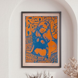 Vintage Music Poster, Red Hot Chilli Peppers, Music Print, Retro Wall Decor