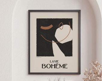 Galerie Boheme Premium Posters, Neutral Decor, Boho Wall Art, Abstract Figure, Mid Century, Minimalist Poster, Ideal Gift, Exhibition Poster