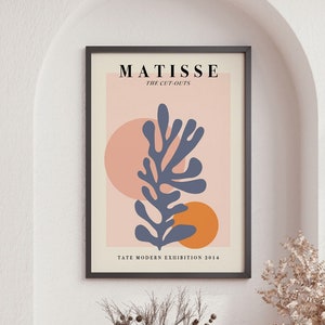 Matisse Print, Vintage Exhibition Poster, Modern Trendy Abstract Wall Art, Papiers Decoupes Minimalist