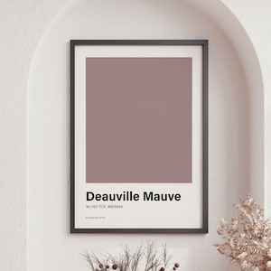 Deauville Mauve Color Poster Print, Great Color Scheme, Minimalistic Design, Trending Colour Print, Complementary Wall Poster