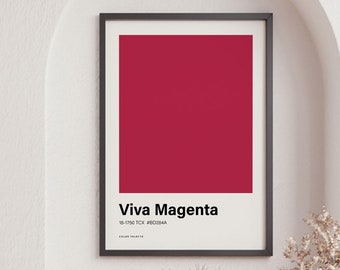 Viva Magenta Print, Color of the Year 2023, Modern Wall Art, Living Room Decor