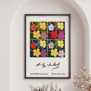 Andy Warhol Flowers Art Print, Museum Exhibition Poster, Pop Art Poster, Home Decor, Wall Art, Museum Print, Retro Art, Vintage Poster