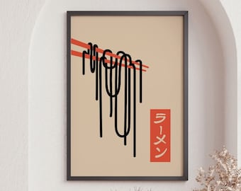 Japanese Food Poster, Ramen Noodle Print, Japanese Culture, Home Decor, Wall Art, Vintage Poster, Asian Culture Print, Travel Art