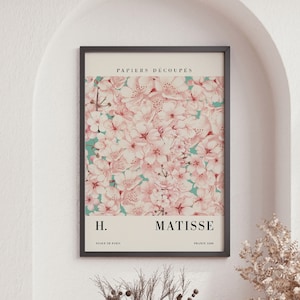 Poster di fiori rosa Matisse, stampa Matisse rosa, poster del mercato dei fiori di Matisse, stampa di piante di Matisse, stampa d'arte floreale