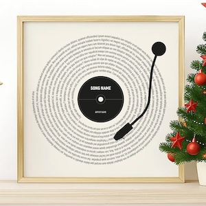 Custom Vinyl Lyrics Print, Off White, Personalised Music Poster, Customizable Music Gift, Birthday Gift, Wedding Song Dance, P13