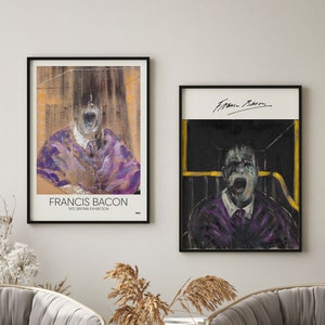 Francis Bacon Set of 2 Art Posters, Wall Art Decor, Retro Contemporary Decor, Gallery Wall Art