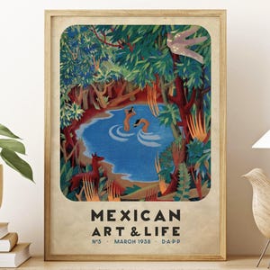 Poster vintage de la couverture du magazine Art et vie mexicains
