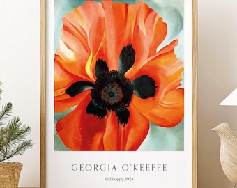 Georgia O’Keeffe Flower Poster, Red Poppy - 1928, Flower Abstraction, Art Poster, Abstract Wall Art Decor, Gallery Art, Modern Wall Art