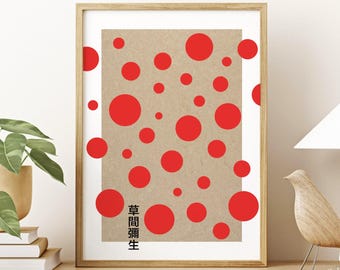Yayoi Kusama Red Dots Poster - hochwertiger, japanischer Kunstdruck