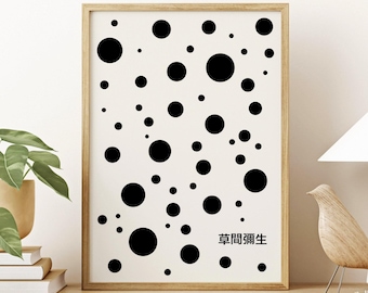 Yayoi Kusama Black Dots Minimal Poster – Iconic Japanese Art Print