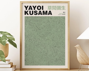 Yayoi Kusama Green Infinity Nets Poster – Tokyo 1998 Exhibition Art Print