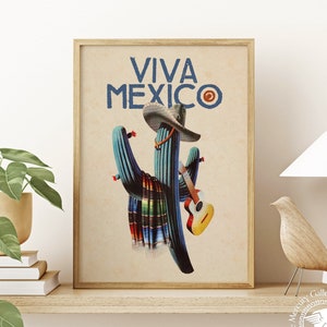 Mexico Travel Poster, Mexico Art Poster, Retro Mexico Print, Vintage Mexican Culture Decor, Gallery Wall Art Prints