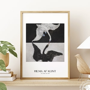 Hilma af Klint Swan Print, Eclectic Vintage Print, Vintage Art Print, Housewarming Wall Art