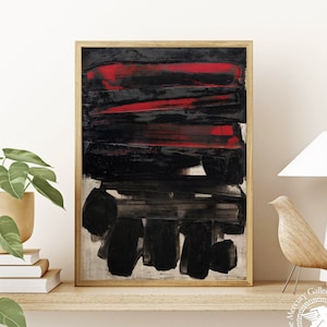 Pierre Soulages Museum Art Gallery Exhibition, Abstract Wall Decor, Gallery Wall Prints, Wall Decor, Housewarming Gift