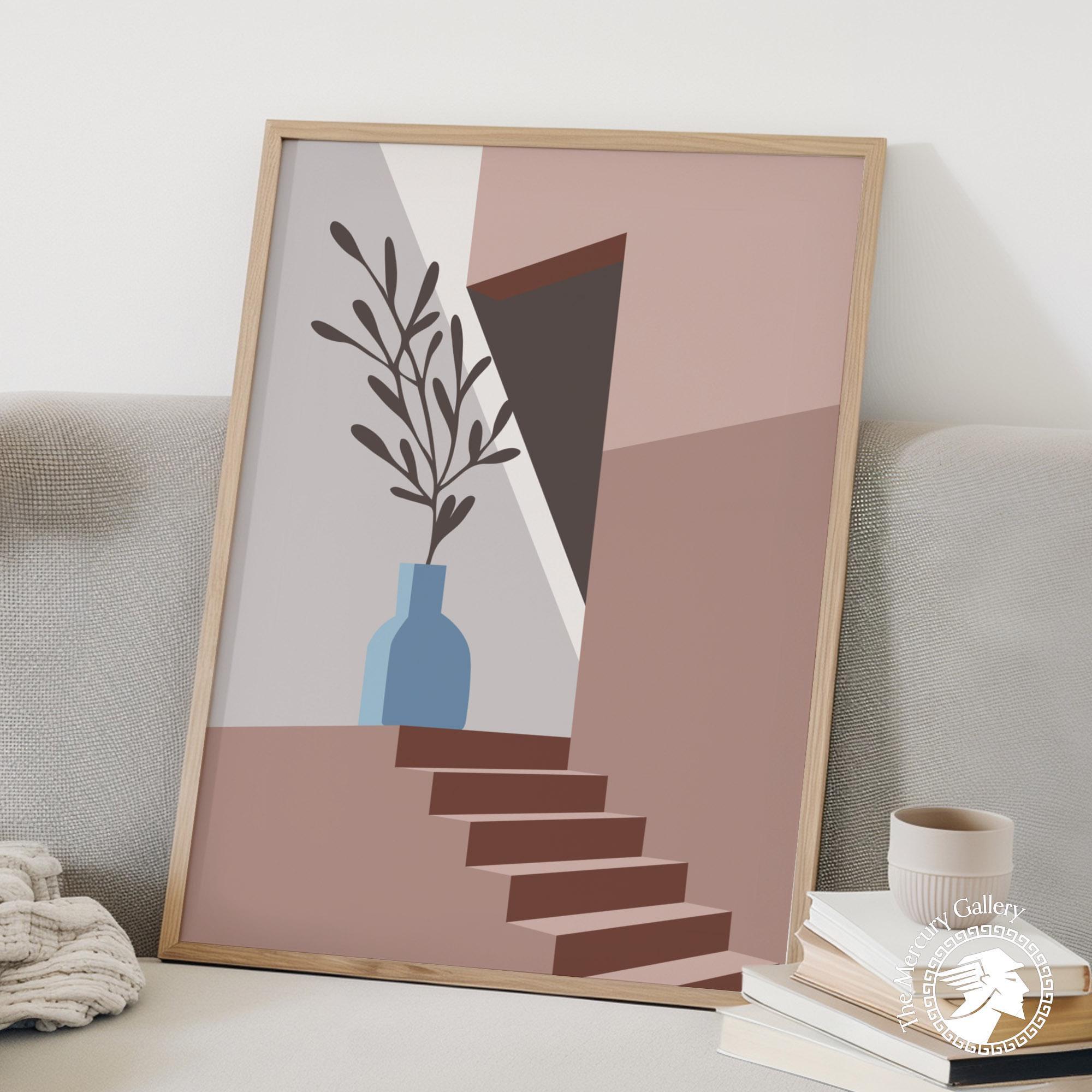 Minimalist Terracotta Interior Poster Modern Geometric Wall Art - Etsy