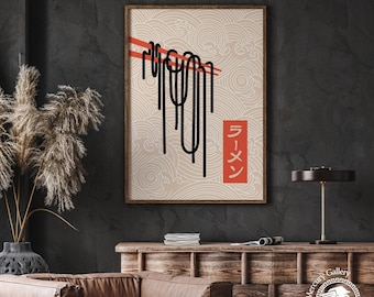 Japanese Ramen Noodle Art Print, Japan Food Poster