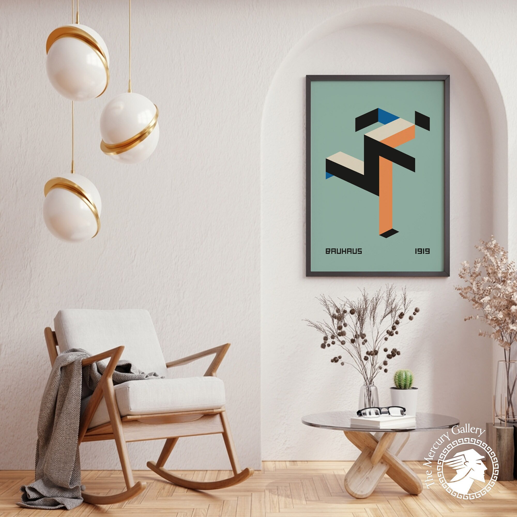Bauhaus Running Man, Bauhaus Vintage Poster, Geometric Print