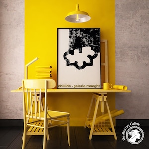Chillida Galerie Maeght Poster: Abstrakter Schwarz & Weiß Kunstdruck Bild 3