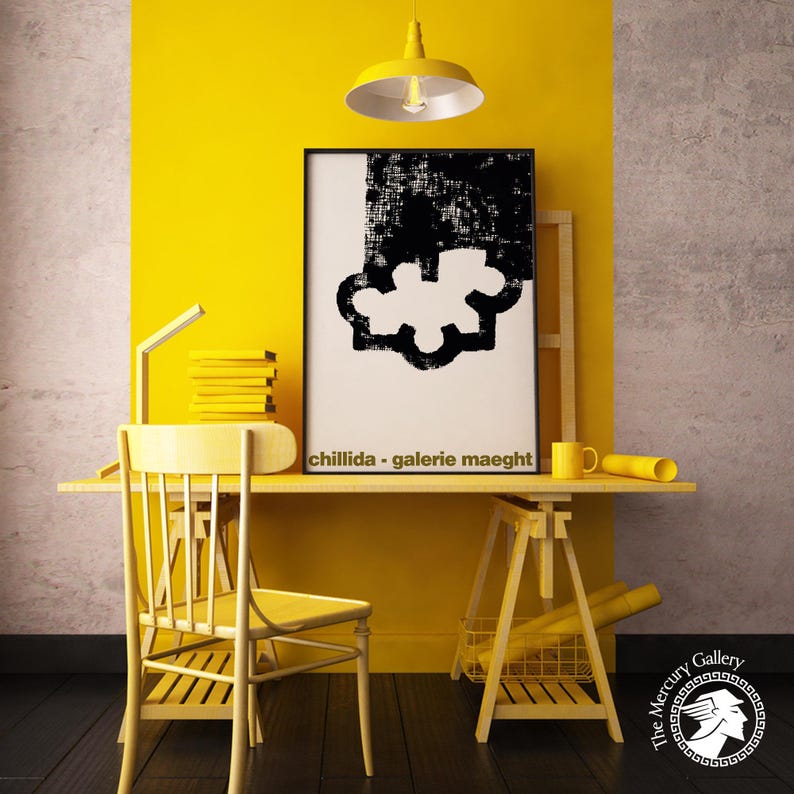 Chillida Galerie Maeght Poster: Abstrakter Schwarz & Weiß Kunstdruck Bild 3