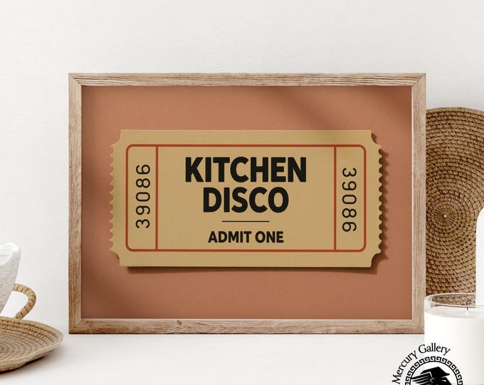 Kitchen Disco Print: Retro Ticket Style Wall Art
