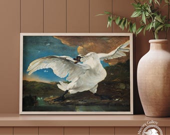 Vintage Swan Painting, Jan Asselijn Wall Art