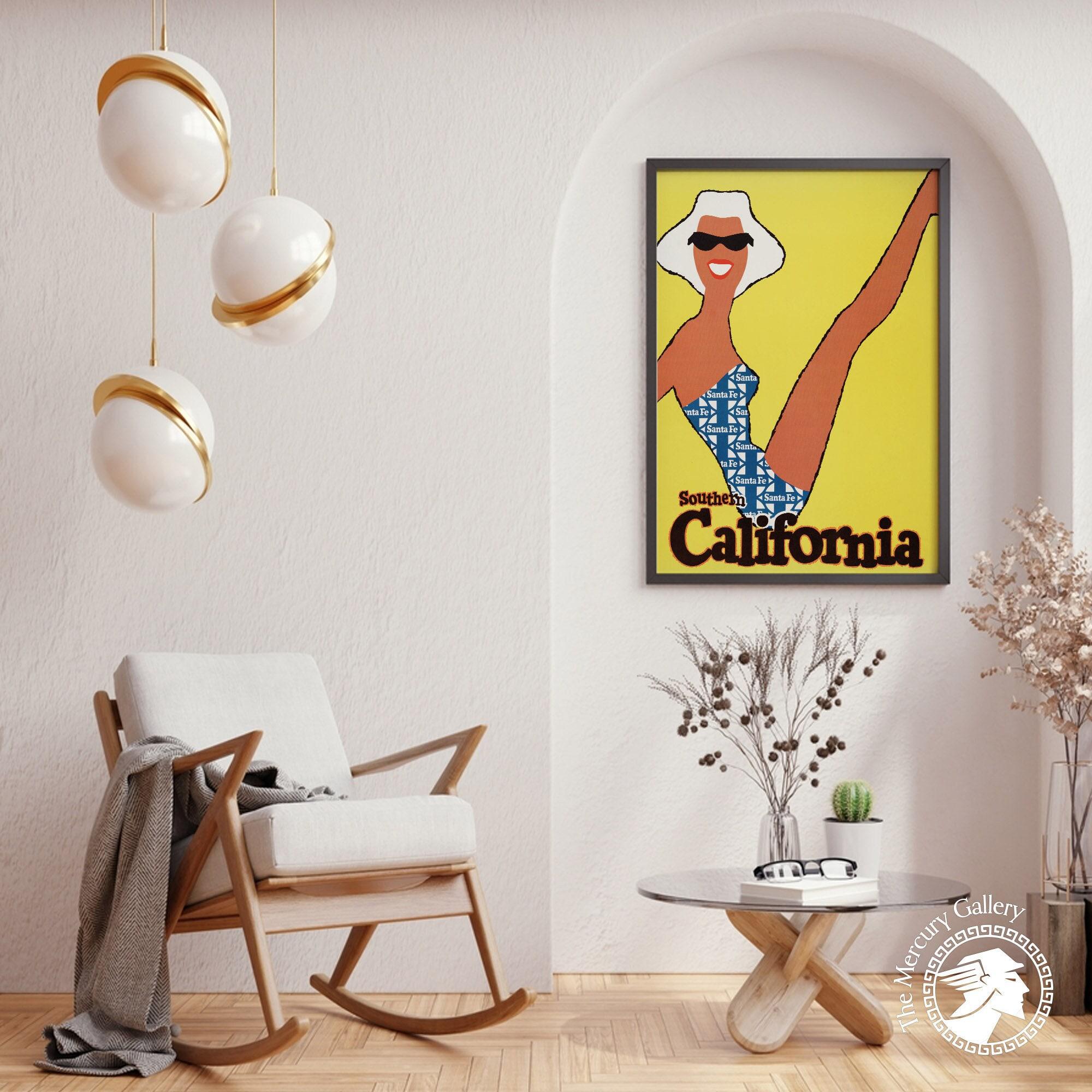 California Travel Poster Print, Retro Wall Art - Etsy