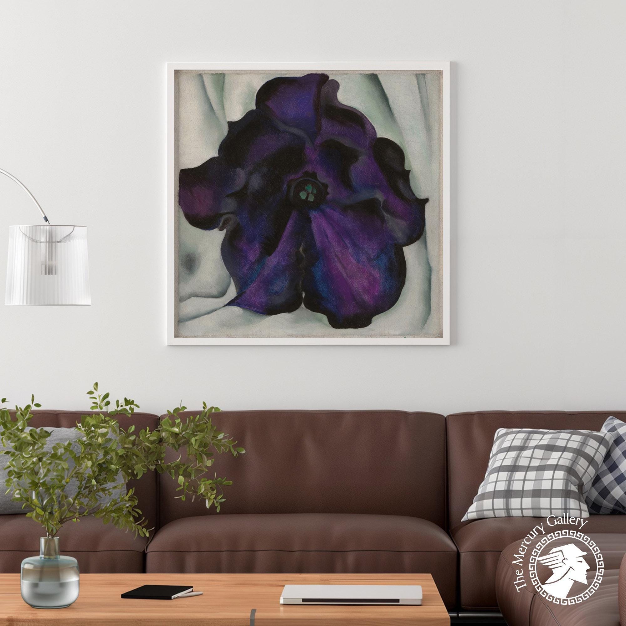 Georgia O'keeffe Purple Petunia Art Print: Vintage Floral Close-up