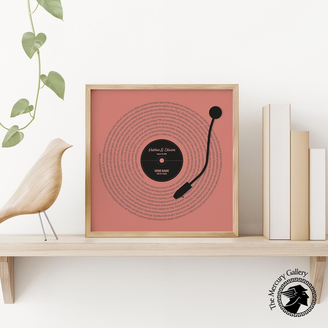 Personalized Lyrics Gifts, Terracotta-black, Personalised Music