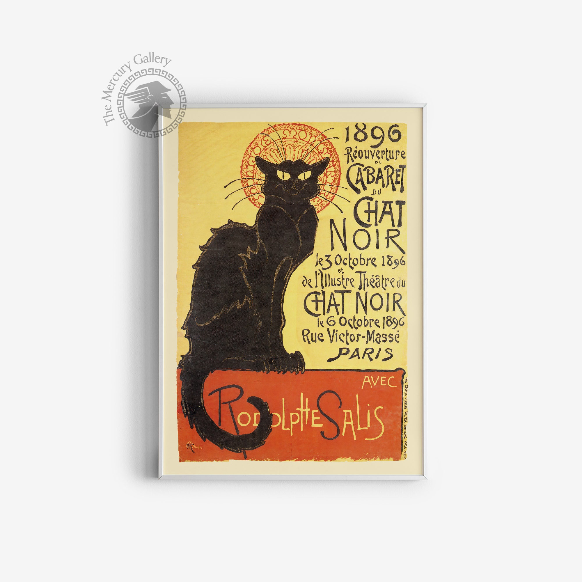 Vintage French Black Cat Poster Rodolphe Salis Le Chat Noir Etsy