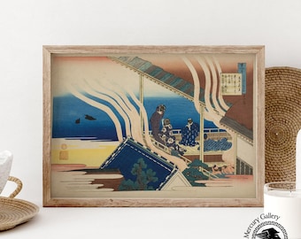 Hokusai Woodblock Print, Vintage Japanese Wall Art