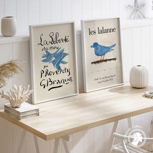 Blue Birds Art Print Set, Georges Braque, Vintage Animal Prints