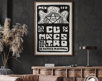 Mexikanische Kunstdruck, schwarz weiß Poster, Lateinamerikanische Dekoration, Mexiko Reise Kunst