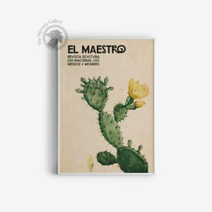 Vintage Mexican Cactus Art Print, "El Maestro" Exhibition Poster image 4