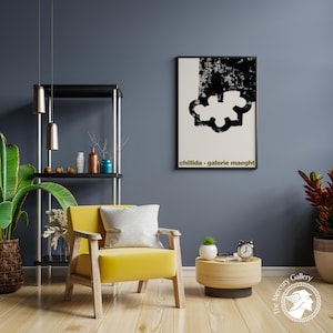 Chillida Galerie Maeght Poster: Abstrakter Schwarz & Weiß Kunstdruck Bild 6
