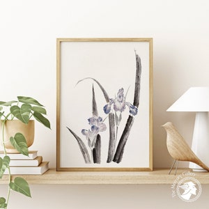 Hokusai Art Print, Japanese Iris Flower, Japanese Botanical Wall Art, Hokusai Wall Art, Japanese Art Print, Japanese Decor