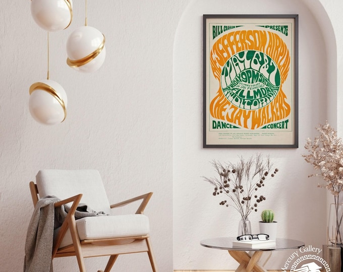 Vintage Music Concert Poster Print, Summer of Love 1960's, Vintage Wall Decor