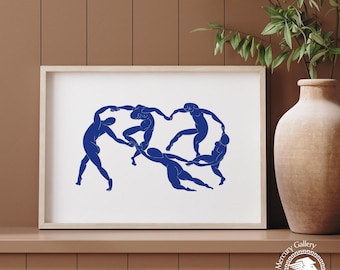 Póster de Henri Matisse "La bailarina", arte minimalista azul