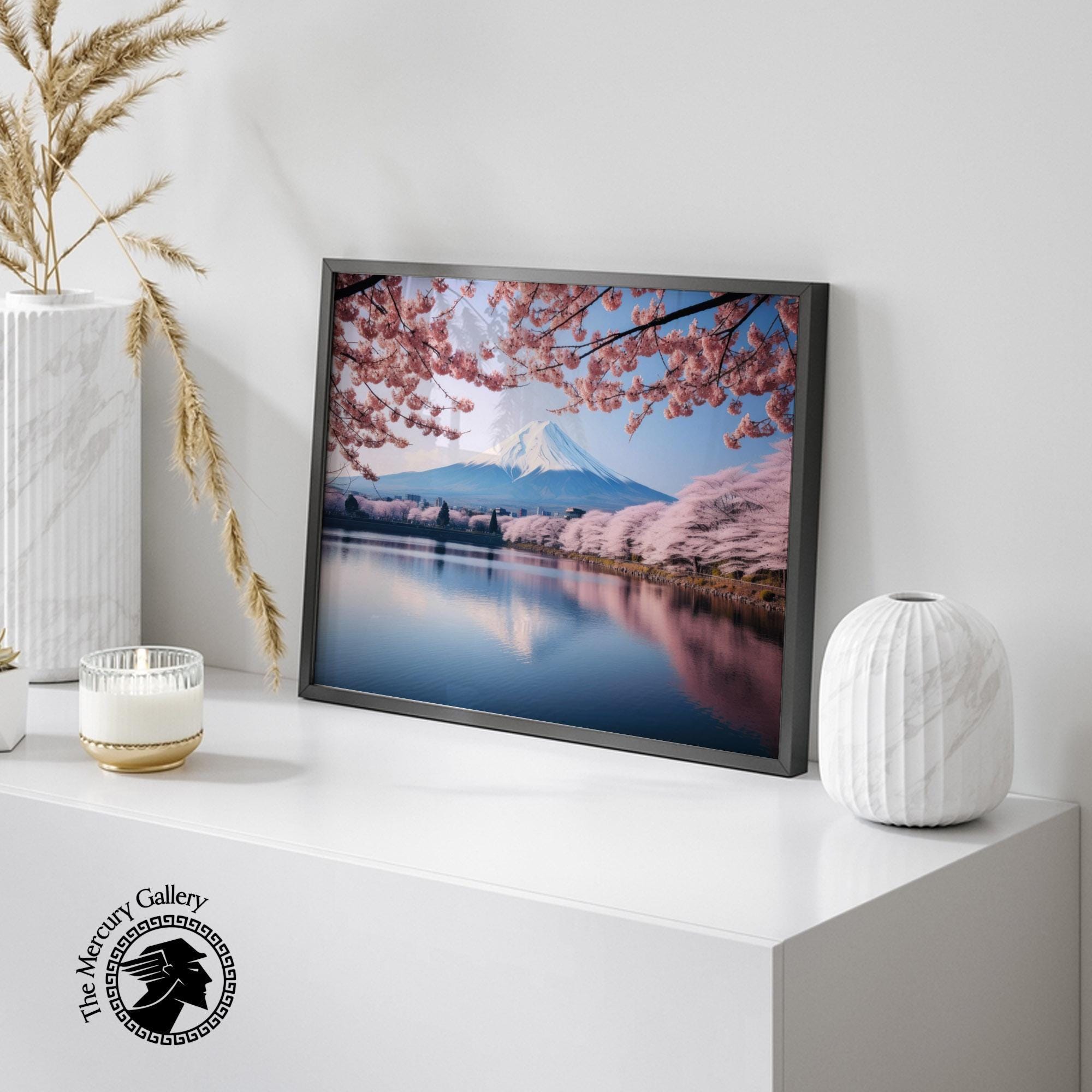 Mount Fuji Cherry Blossom Print: Japanese Zen Landscape Art - Etsy Canada