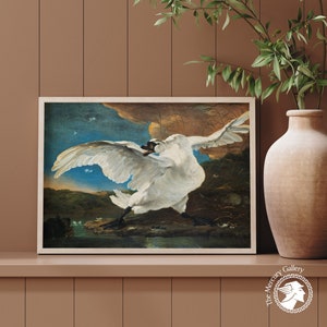 The Theatened Swan, Jan Asselijn Wall Decor,  Vintage Swan Painting, Vintage Kitchen Painting