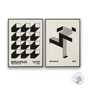 Bauhaus Exhibition Poster Set, Black and White Abstract Prints - Etsy
